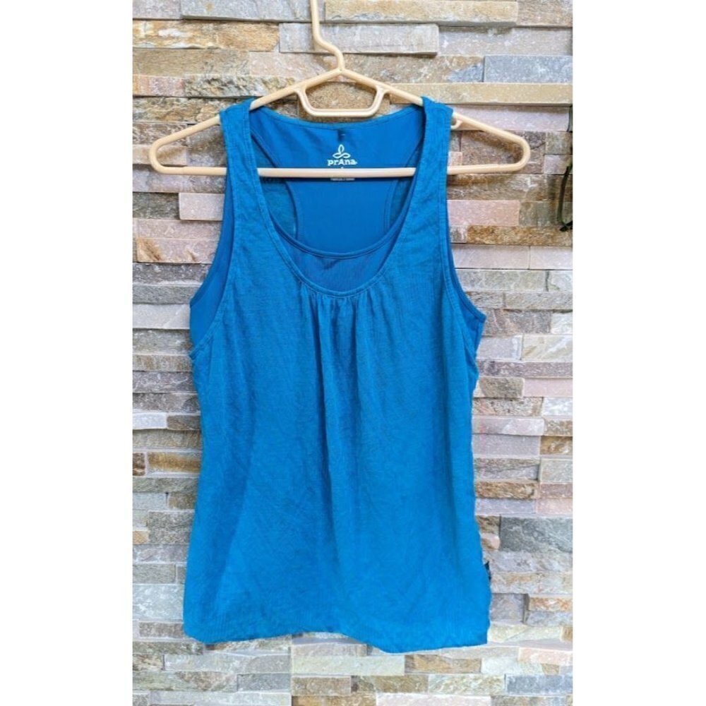 Prana Mika Racerback Breezy Top Fully Lined Blue womens Size Small